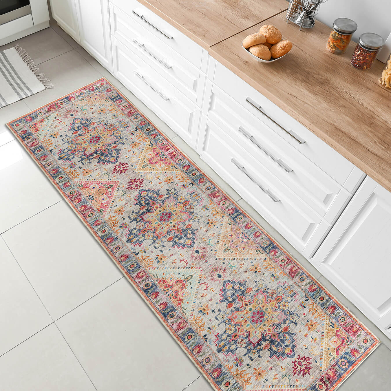 Carpet Mart Milagros Multicolor Machine Washable Rug - For Living Room, Dining Room, Bedroom, Kitchens, Kids/Nursery Room